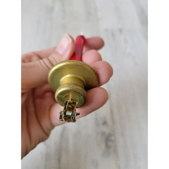 Red glass candle vintage clip ornament Xmas tree - Picture 5 of 6